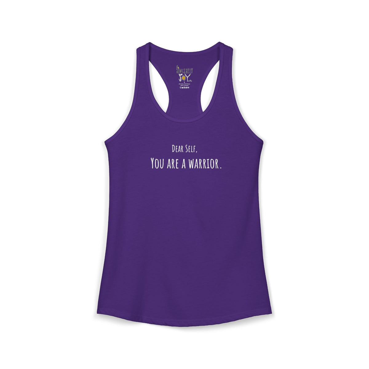 Dear Self You Are A Warrior racerback tank by C.Cambrea, folded product display