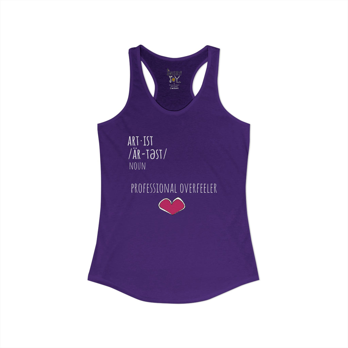 Crying Is Part of the Process racerback tank top by C.Cambrea, back view on model