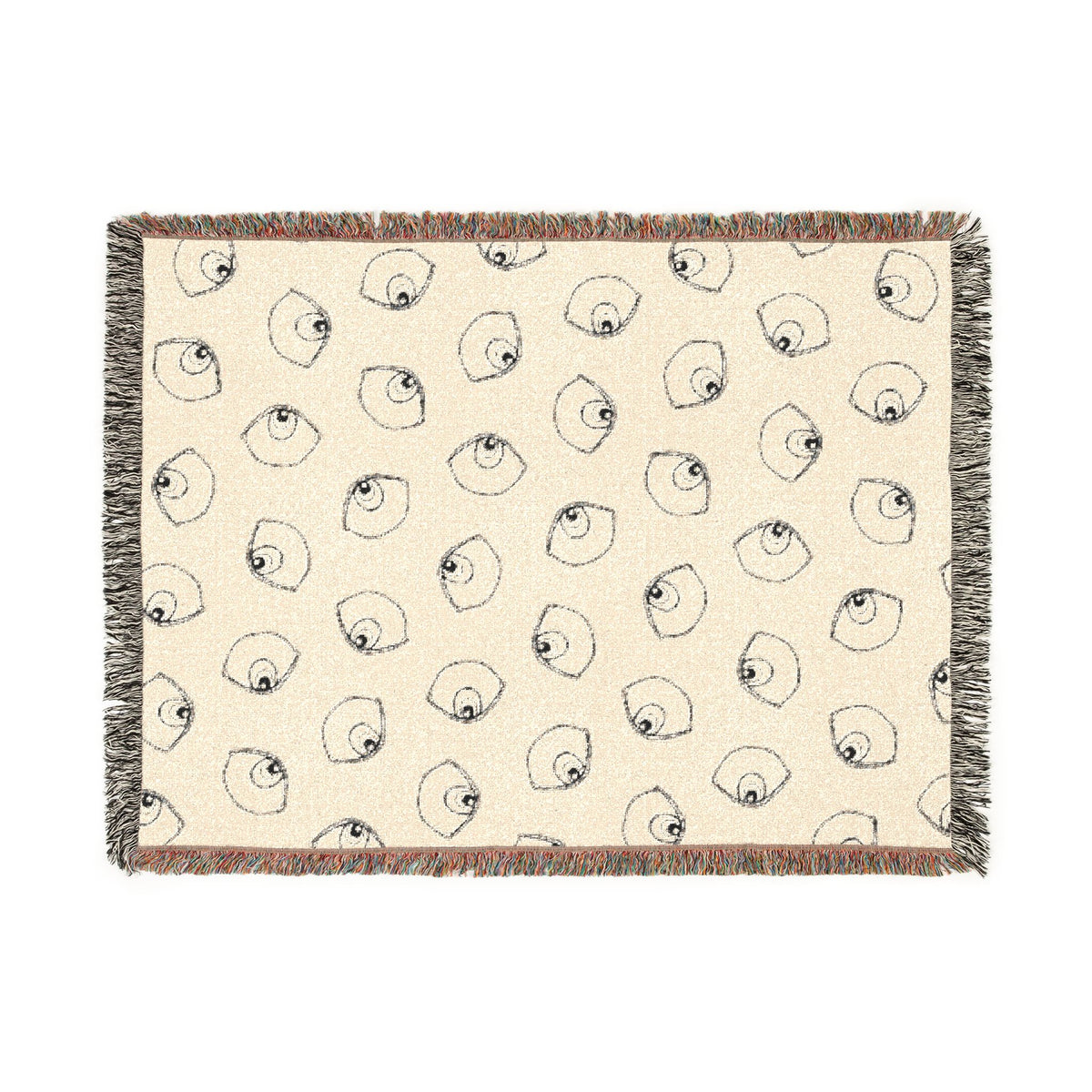 Woven Blanket with Abstract Eye Pattern for Living Room Sofa, Couch Throws, Bed Covers. Soft snuggles