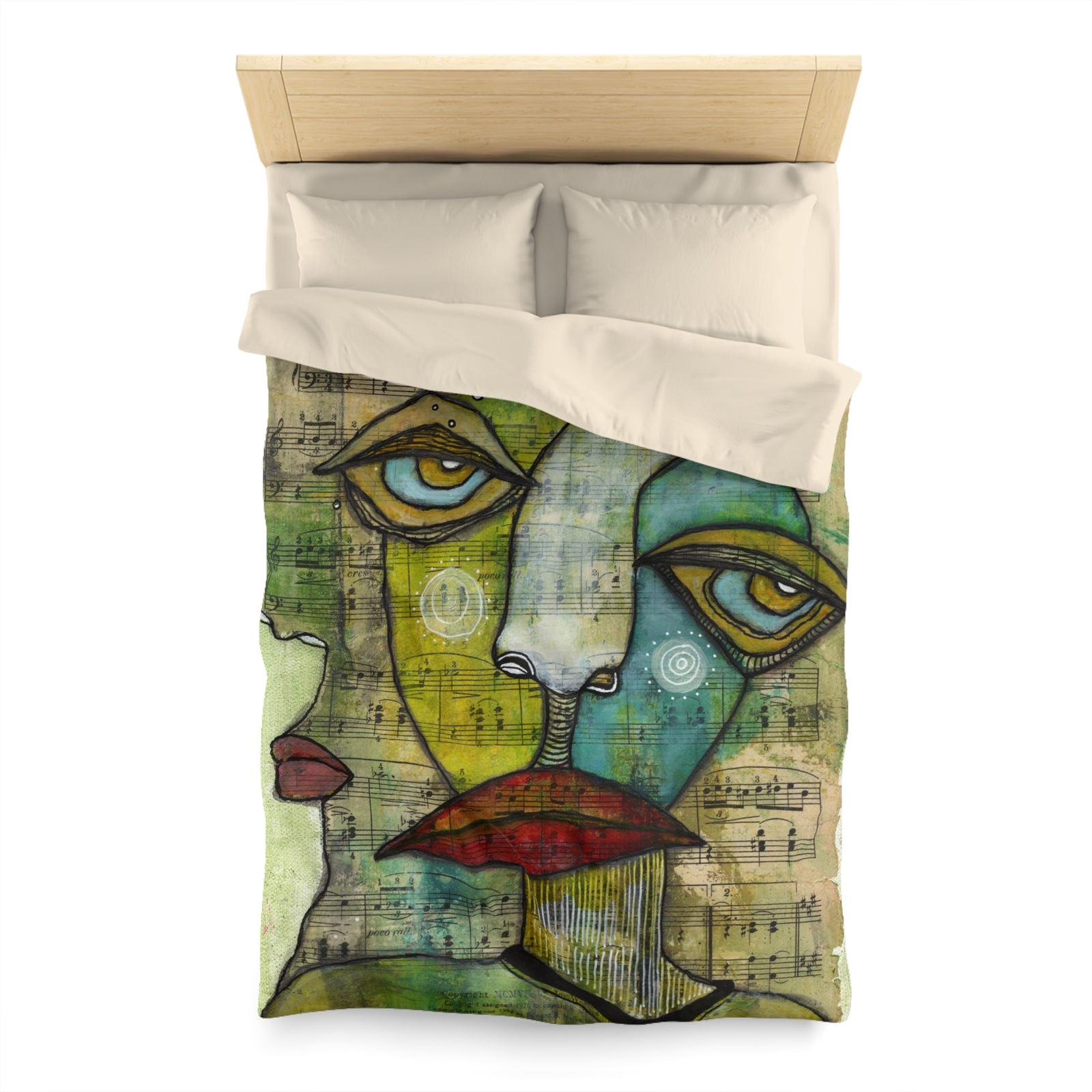Duvet Cover 'Chopin' — front view on bed
