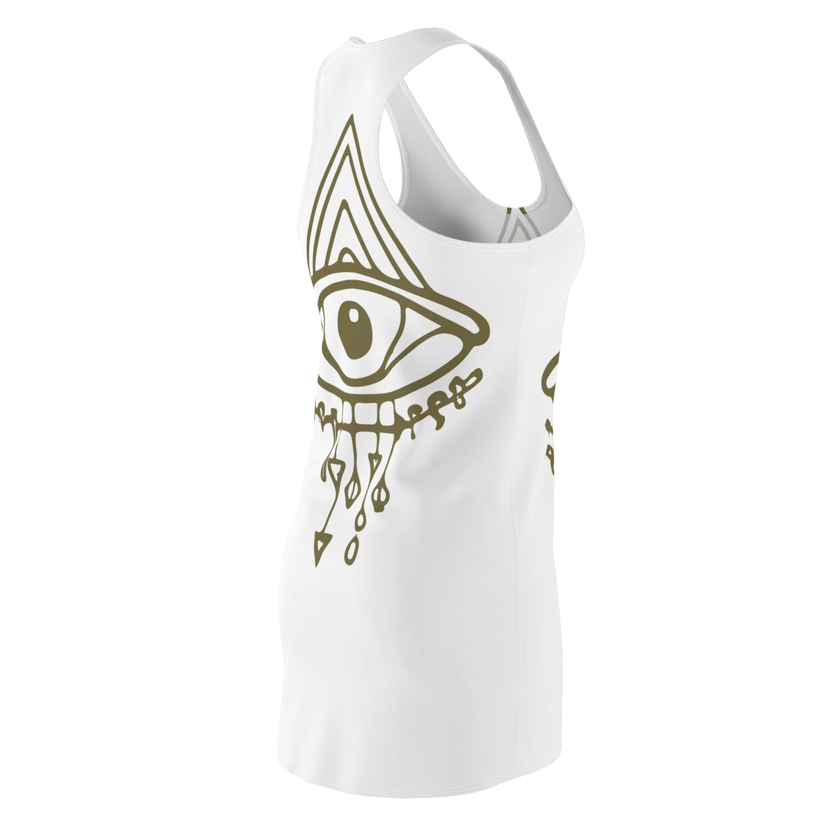 Dreamcatcher Boho Mini Racerback Tank Dress Mystical Evil Eye Third Eye Design