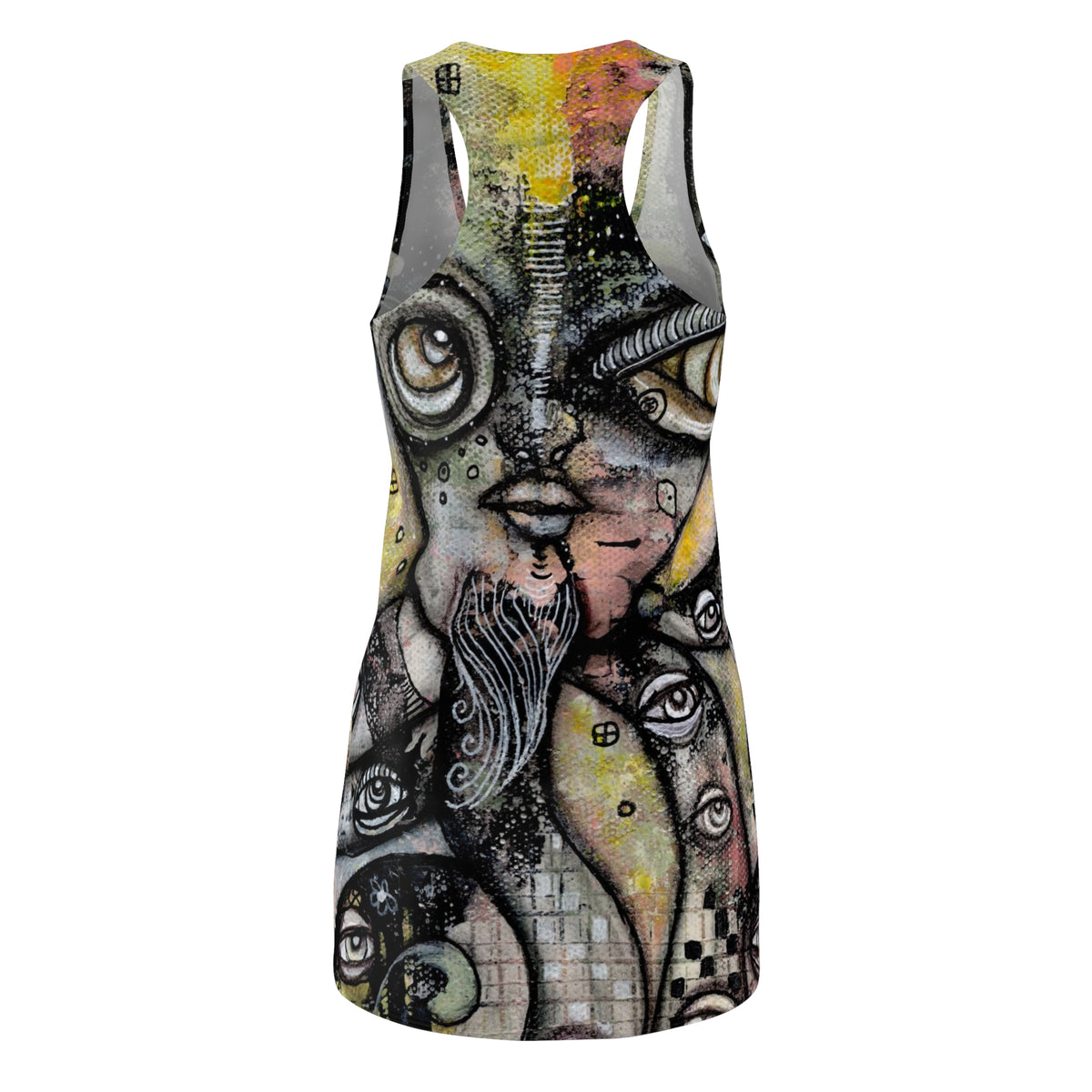 &quot;Octopus Queen&quot; Dark Goth Mini Above the Knee Racerback Dress