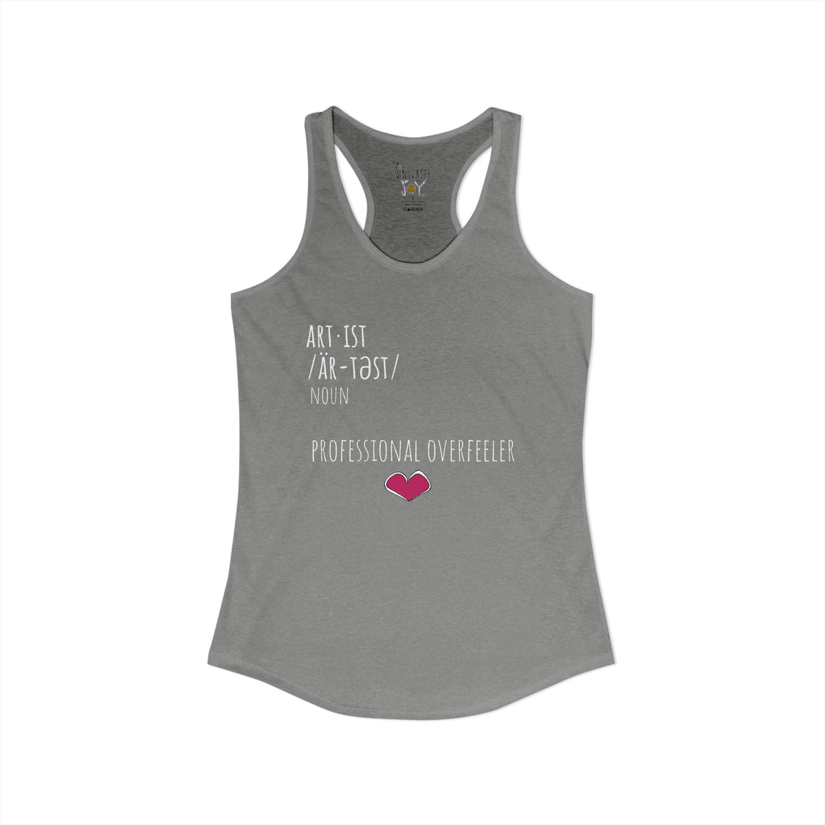 Crying Is Part of the Process racerback tank top by C.Cambrea, close-up of print detail