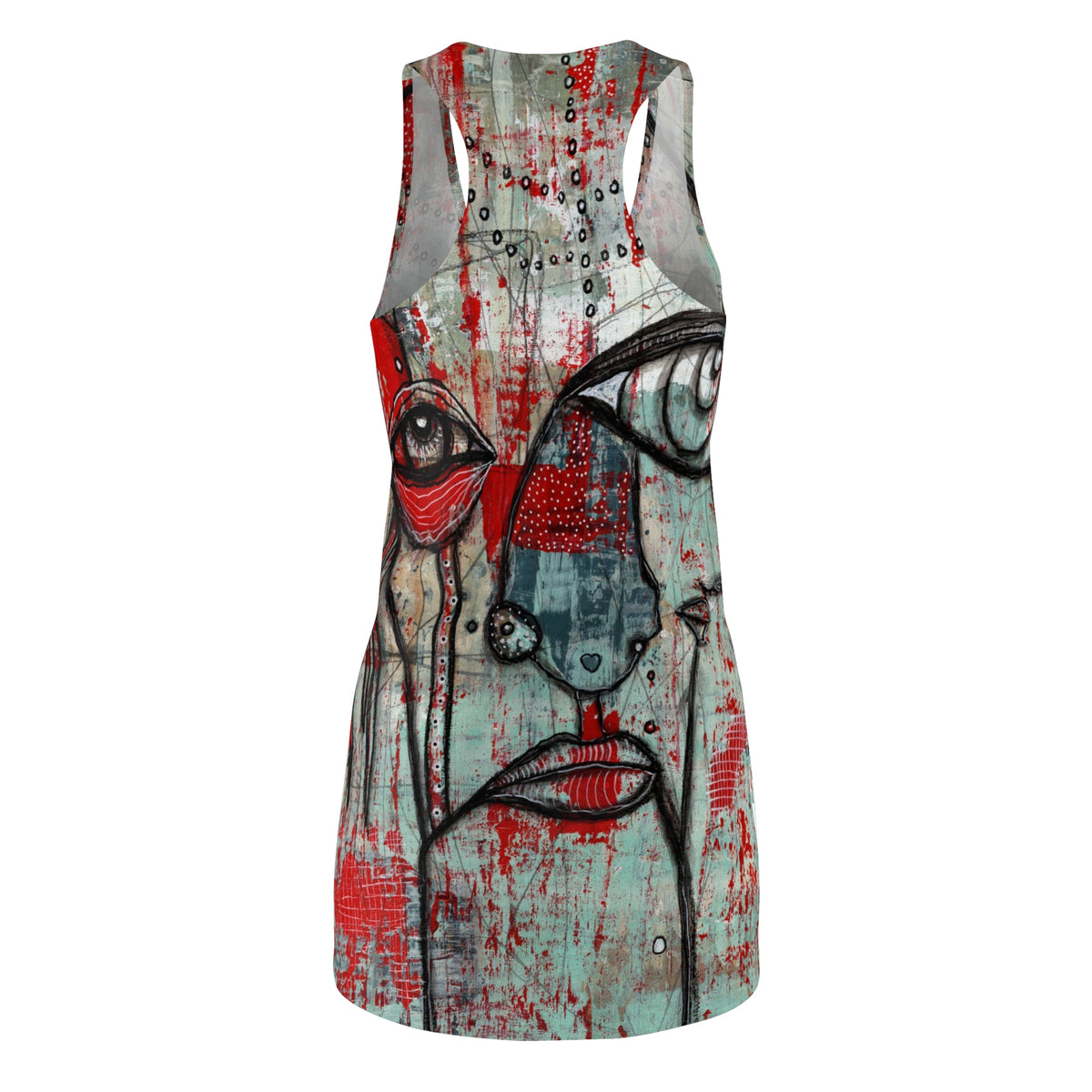 &quot;Her Close-Up&quot; Dark Goth Rocker Maximalist Fashion Racerback Mini Dress