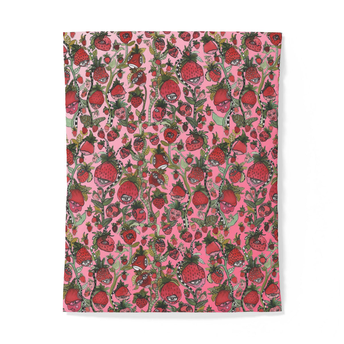 Duvet Cover 'Strawberry Shortcake Faces' — folded flat lay