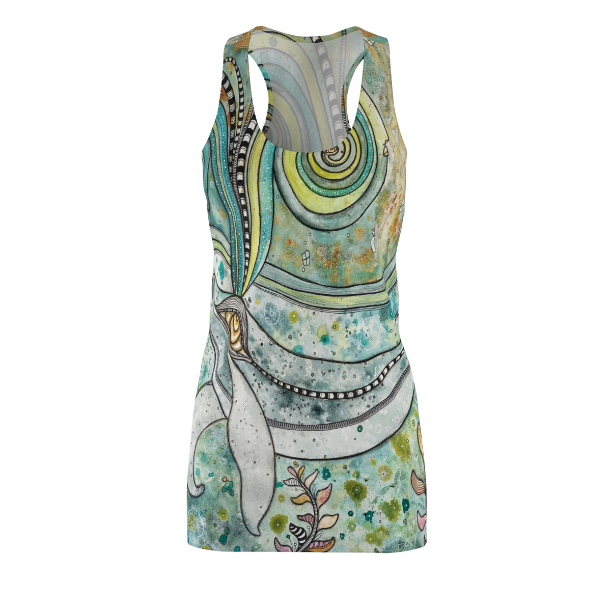 Whale Mini Tank Dress Racerback Original Animal Print Design | Ocean Creature Art | Sexy Above the Knee | Unique Fun Womens Artsy Clothing