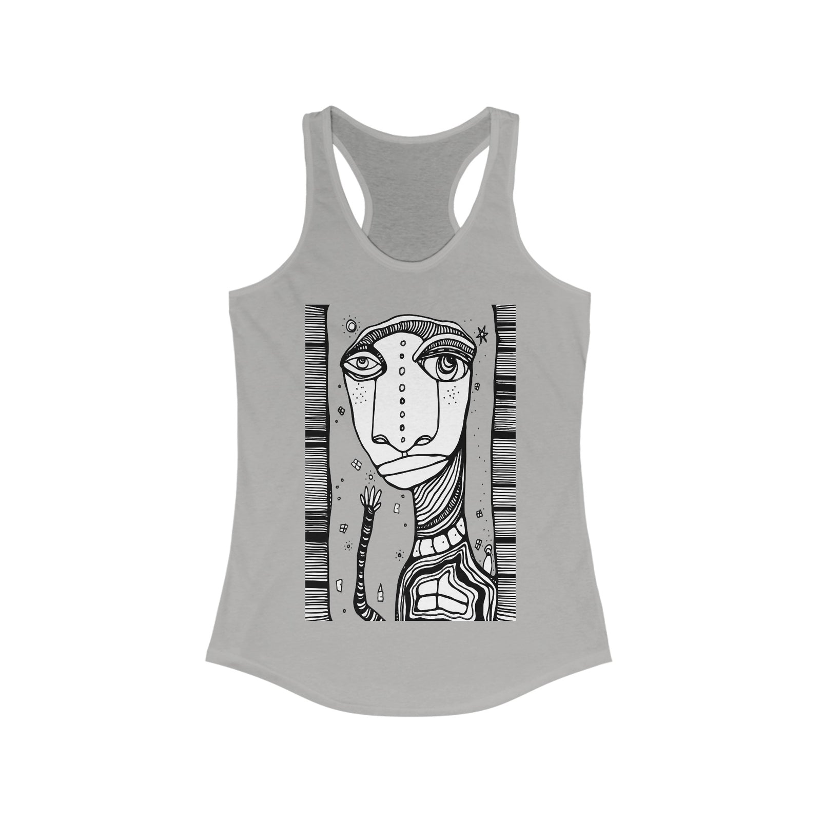 "Hey Friends" Women's Racerback Tank Original Coffee Stained Art by CCambrea