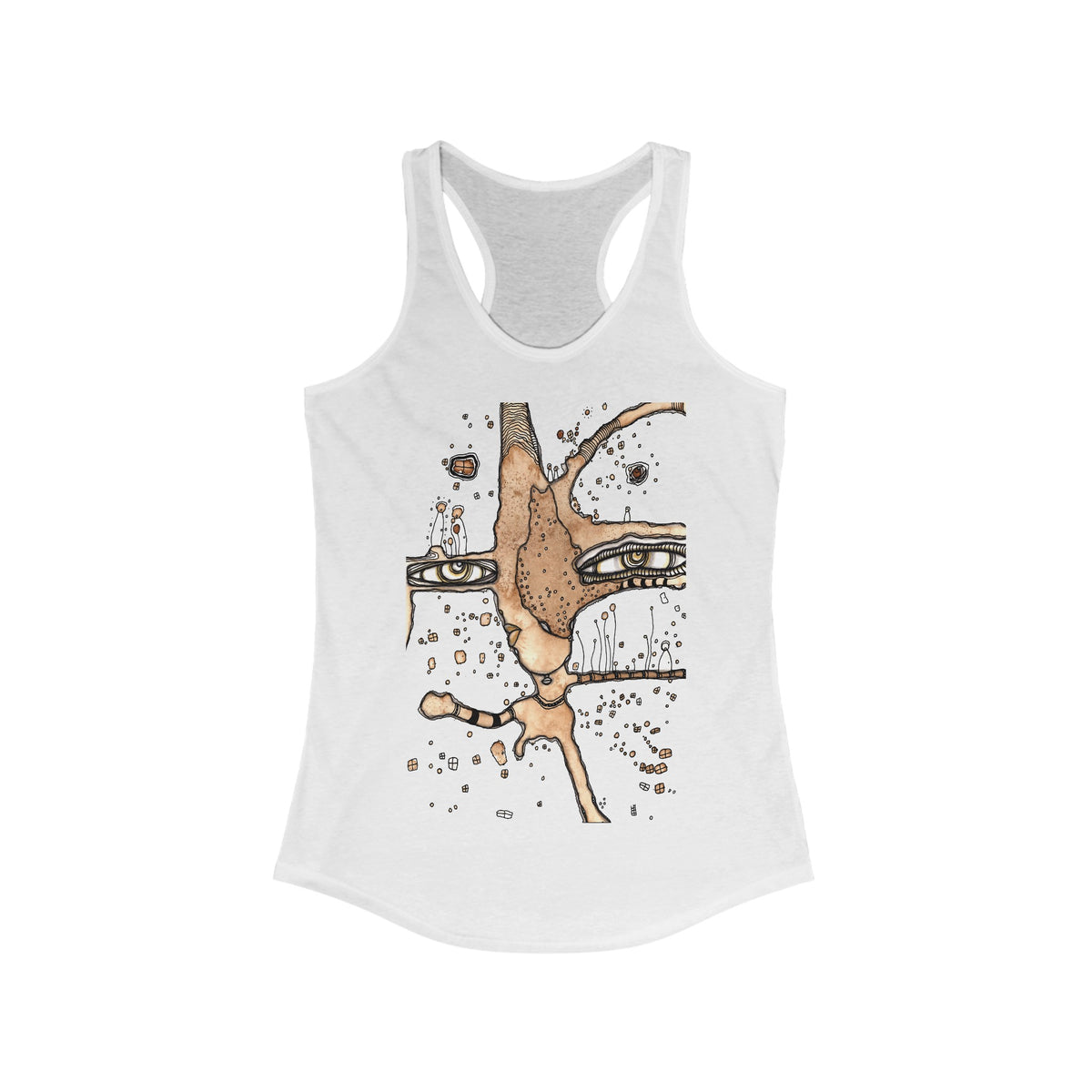 &quot;Take a Leap&quot; Women&#39;s Racerback Tank Original Coffee Stained Art by CCambrea