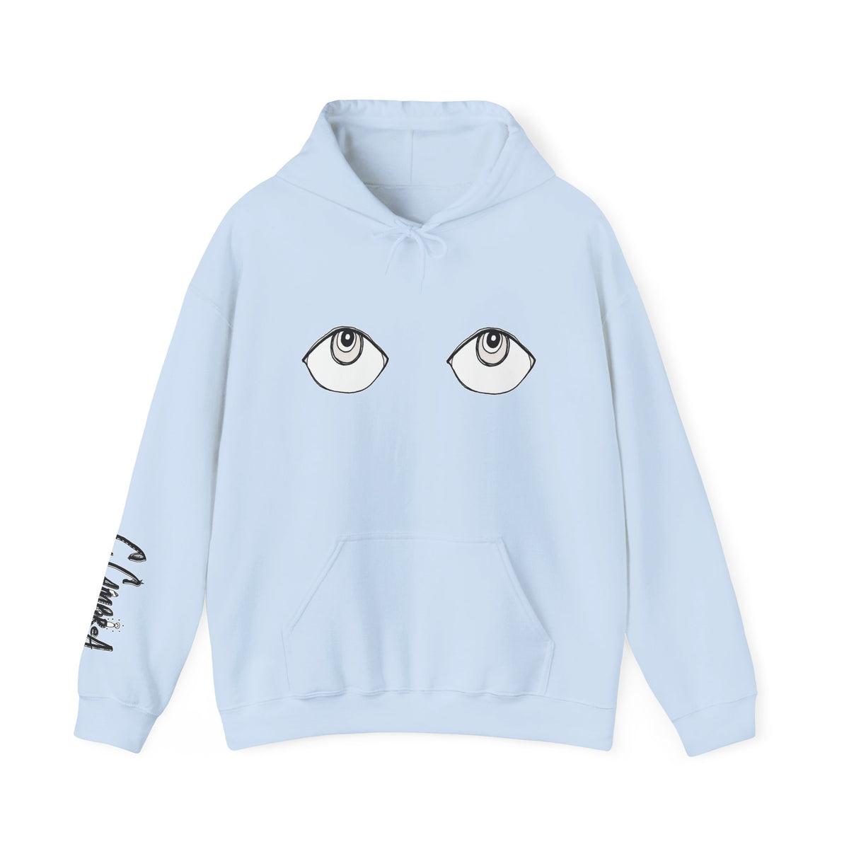 Eyes Illustration hooded sweatshirt by C.Cambrea, side view