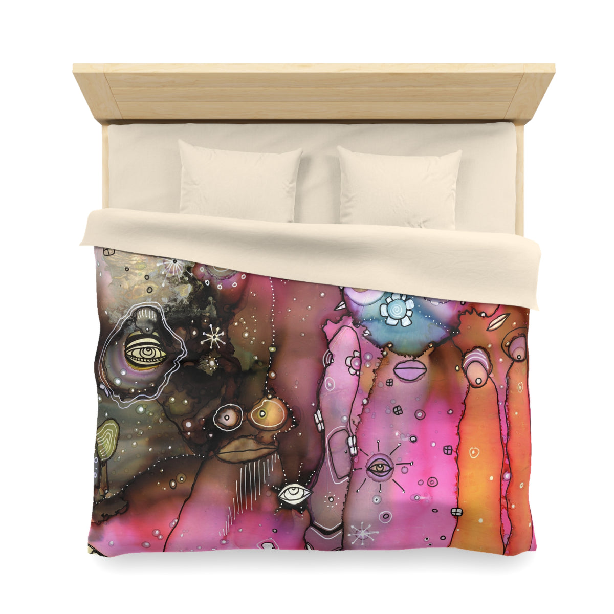 Duvet Cover 'Our Colorful World' — zipper closure detail