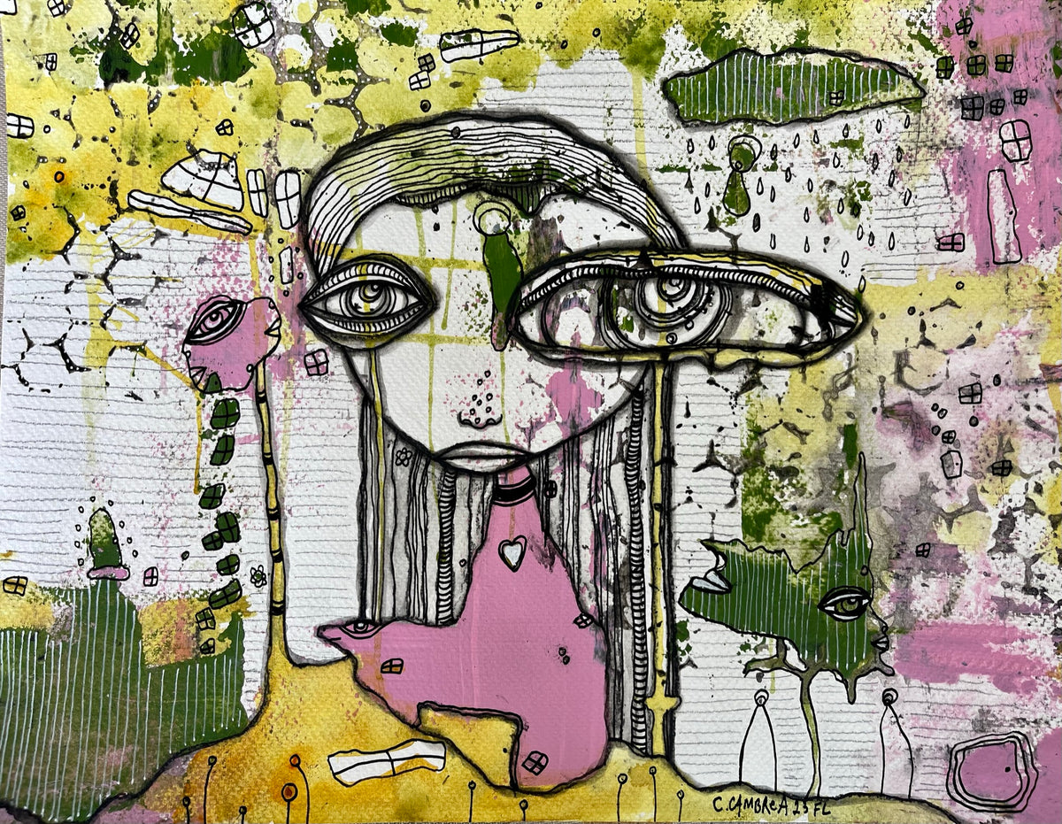 'Talk to Me' Original Mixed Media Art — alternate angle