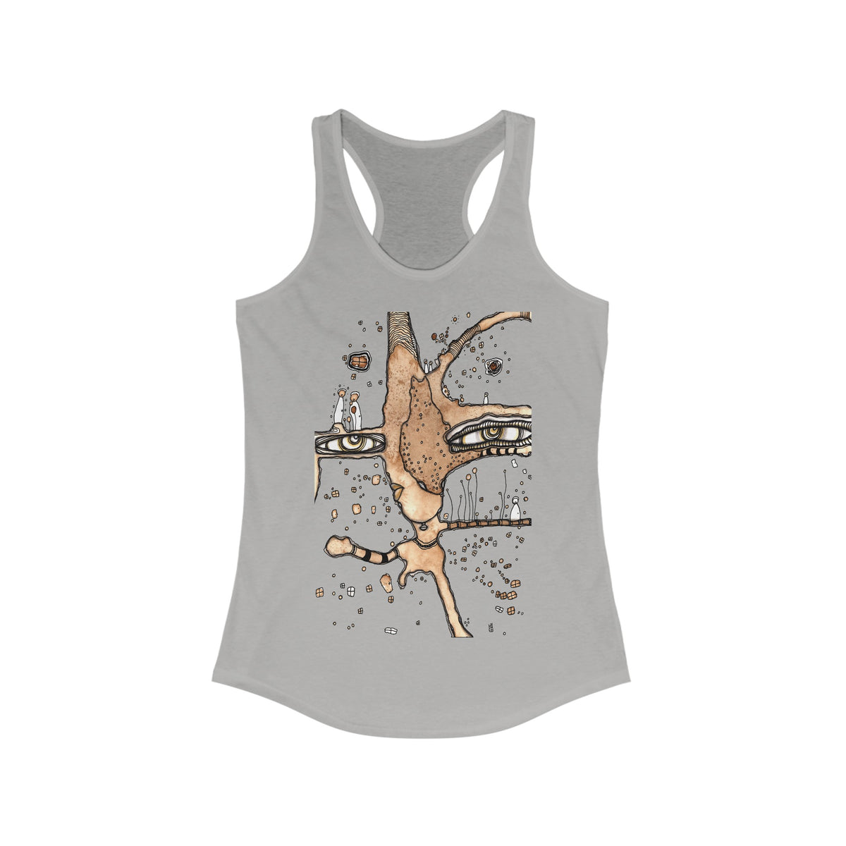 &quot;Take a Leap&quot; Women&#39;s Racerback Tank Original Coffee Stained Art by CCambrea