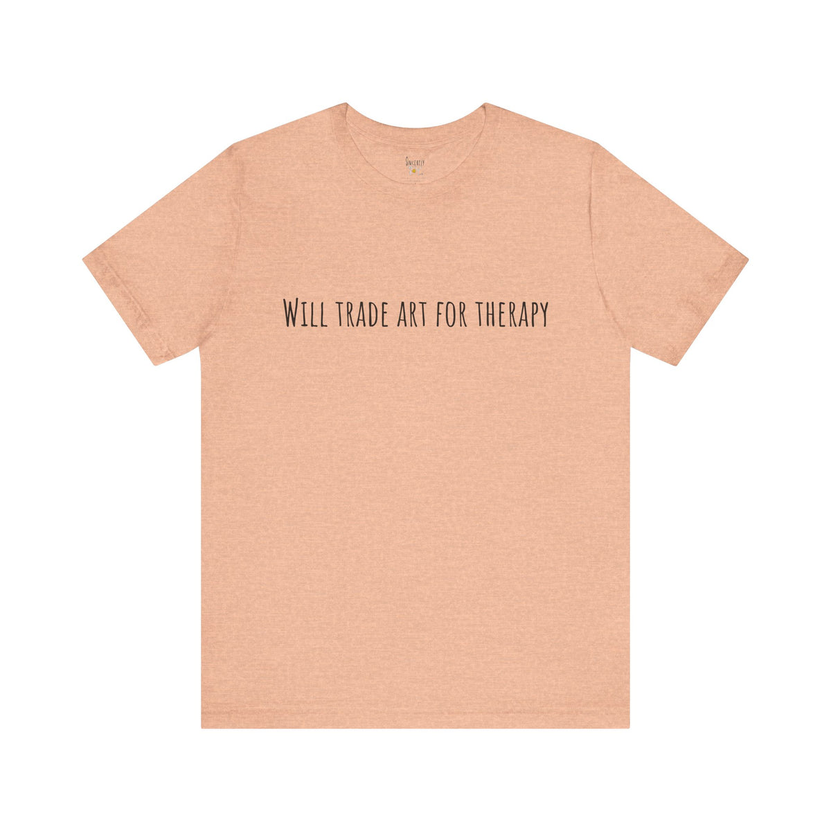 Will Trade Art For Therapy t-shirt by C.Cambrea, side view