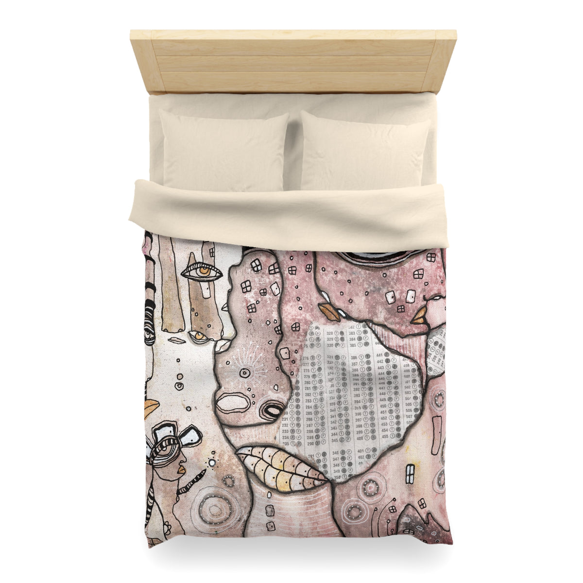 Duvet Cover 'Scantron Collage' — styled bedroom photo