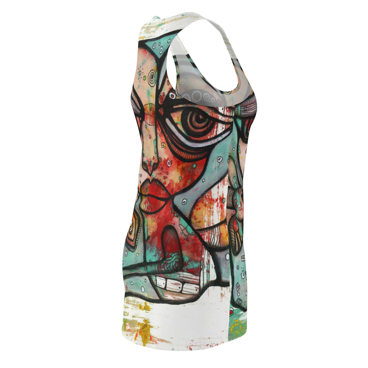 &quot;Mine&quot; Maximalist Fashion Racerback Dress Colorful Original Fairy Art