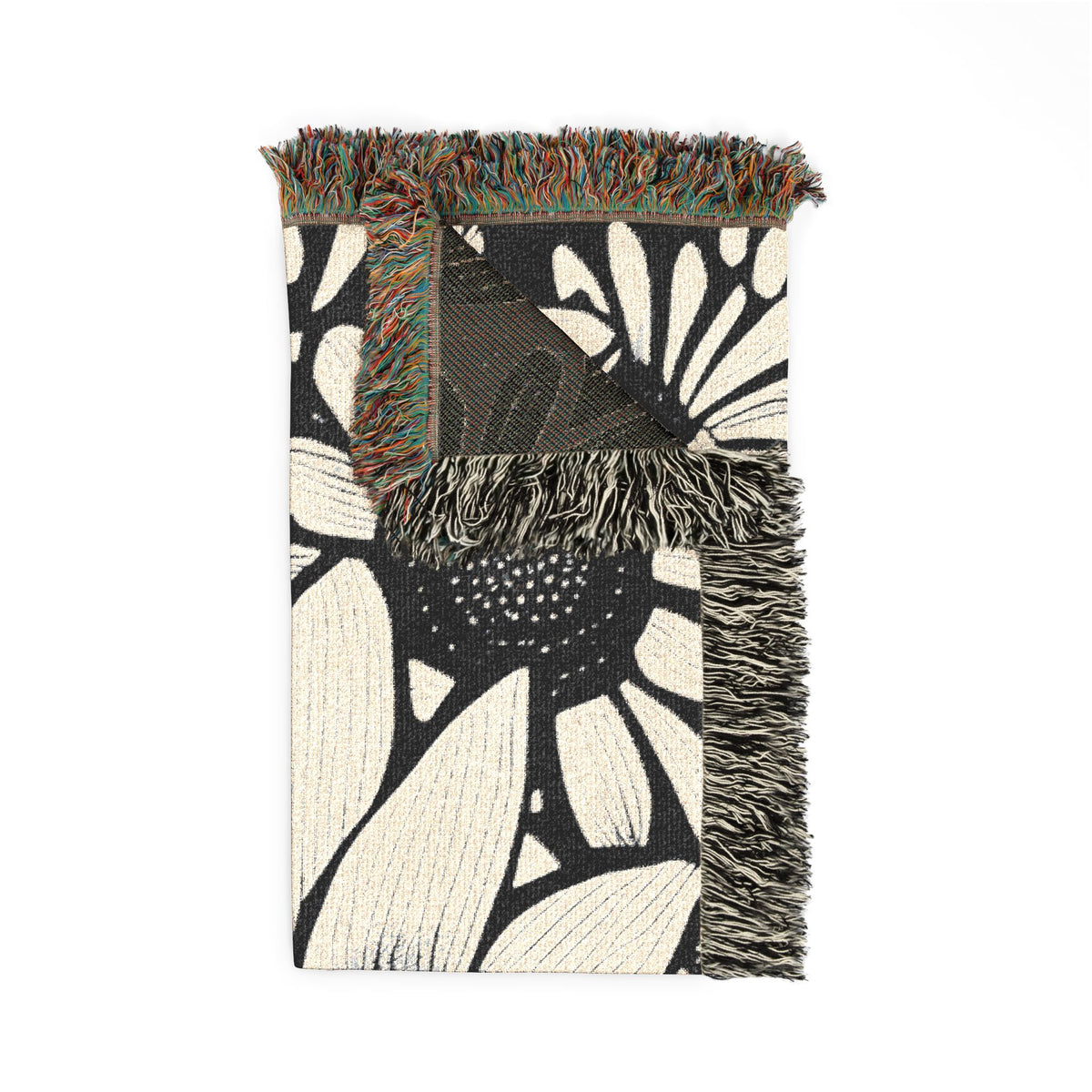 Woven Blanket with Abstract Eye and Sunflowers for Floral Living Room Sofa, Couch Throws, Bed Covers. Soft snuggles