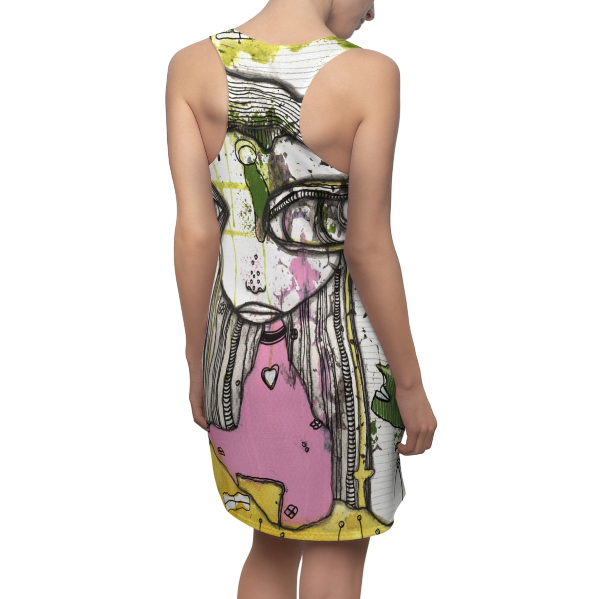 &quot;Talk to me&quot; Racerback Mini Tank Dress Goth Girl