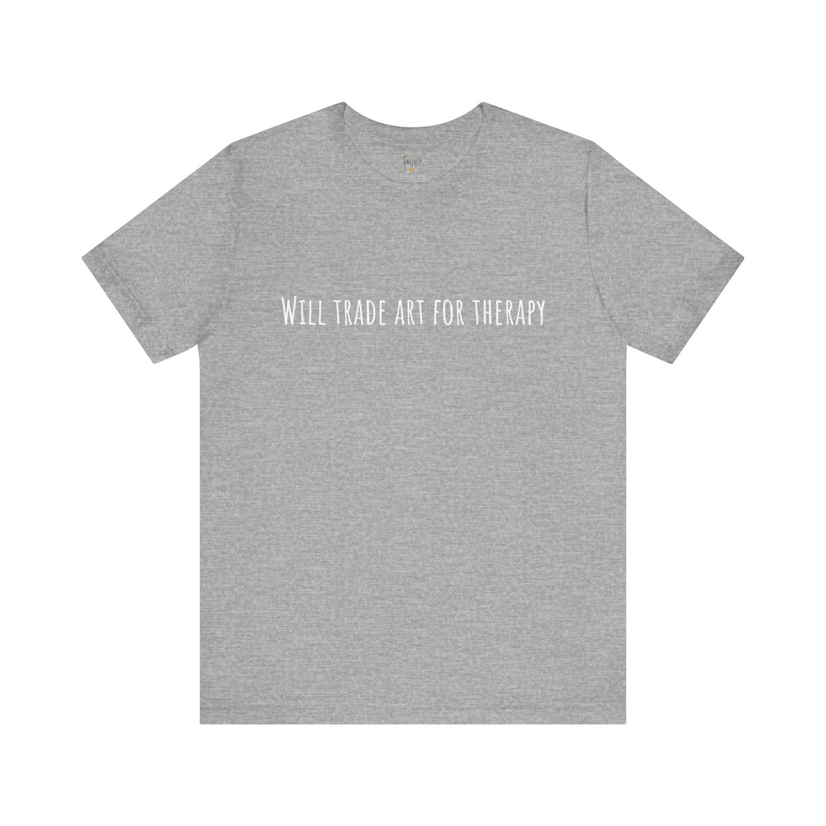 Will Trade Art For Therapy t-shirt by C.Cambrea, folded product display