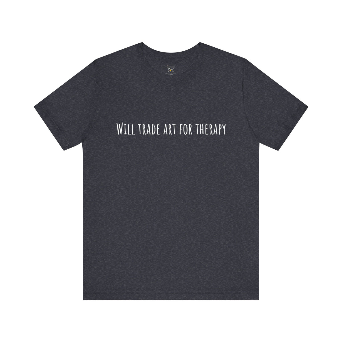 Will Trade Art For Therapy t-shirt by C.Cambrea, back view on model