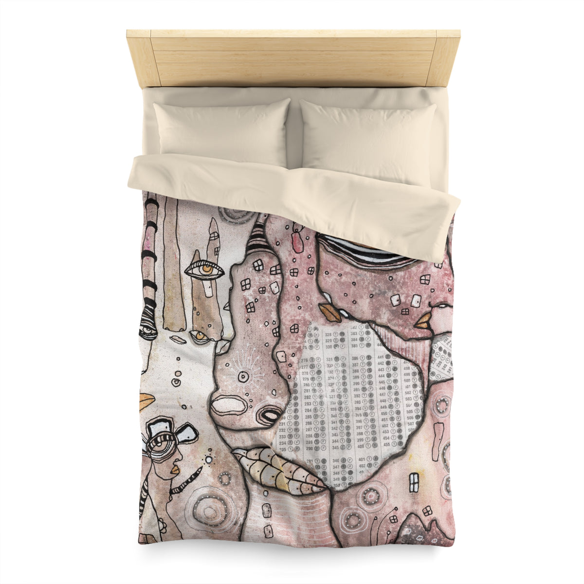 Duvet Cover 'Scantron Collage' — folded flat lay