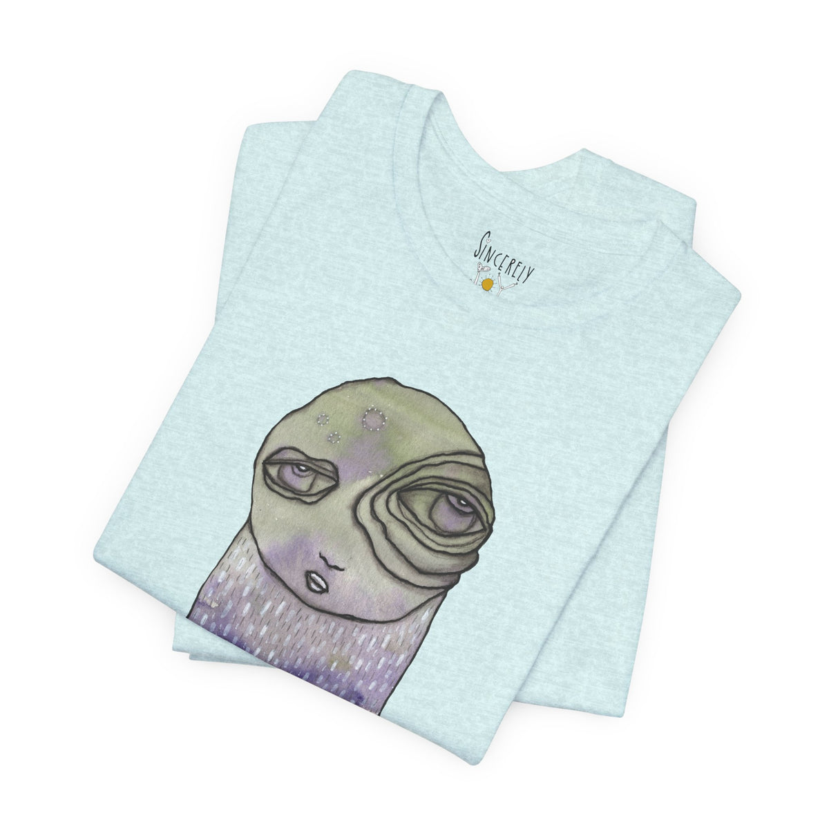 Sensitive Creature. Handle with Care t-shirt by C.Cambrea, folded product display