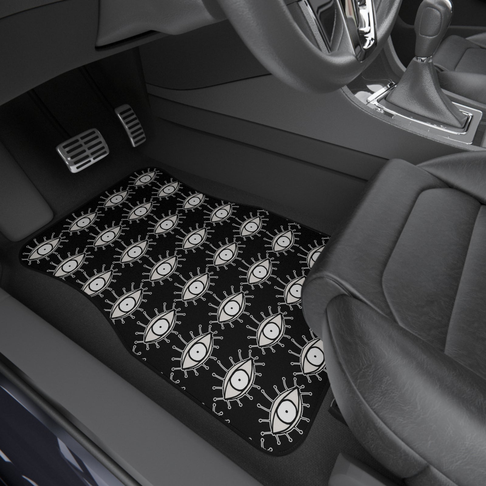 "Lashes" Set of 4 Car Floor Mats Gothic Theme