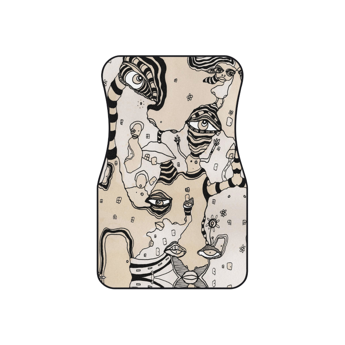 &quot;Stained 01&quot; Car Floor Mats Set of 4 Coffee Stained Art Designer Car Mats