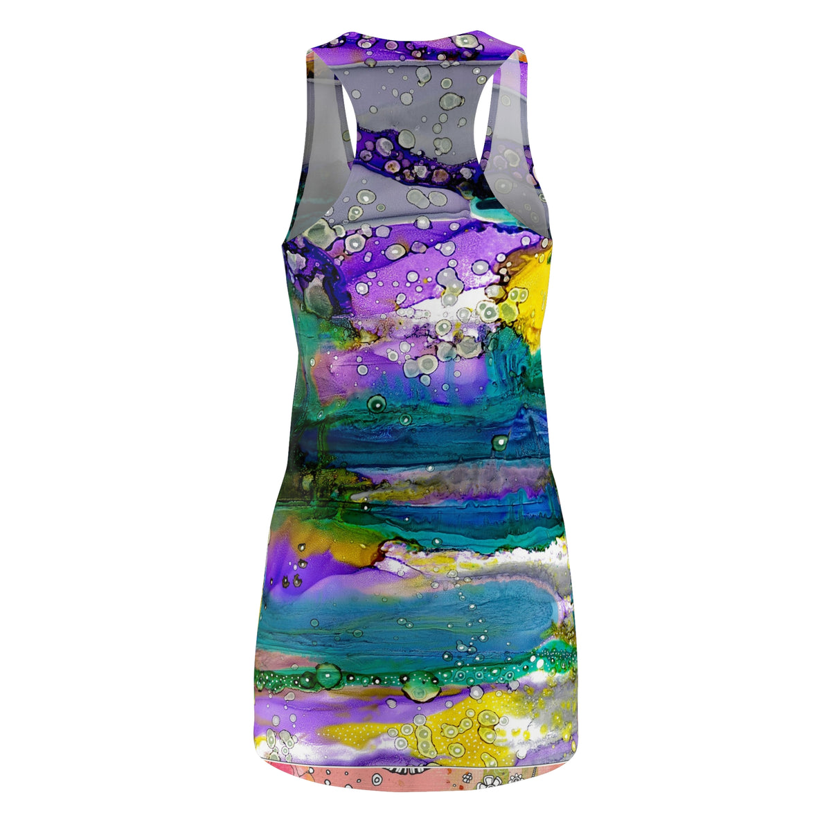 Colorful Dress Racerback Mini Tank Sexy Above the Knee Unique Original Art Womens Clothing Artsy Designer Fashion