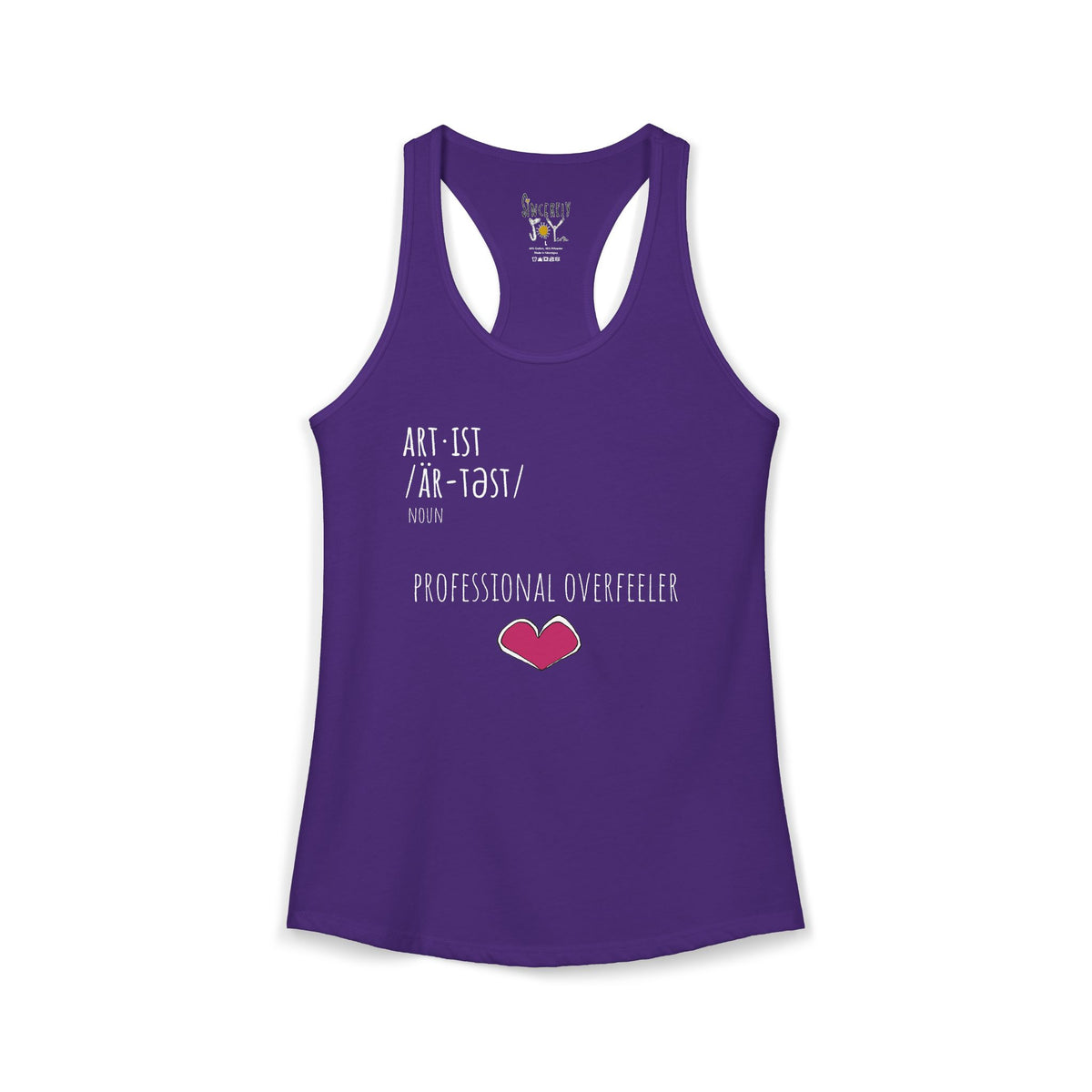 Professional Overfeeler racerback tank top by C.Cambrea, folded product display