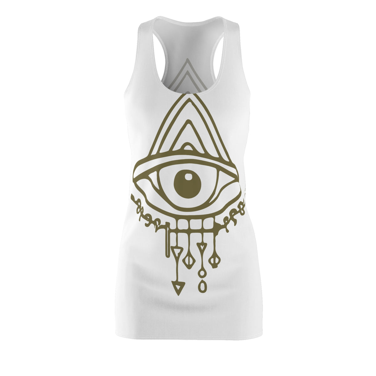 Dreamcatcher Boho Mini Racerback Tank Dress Mystical Evil Eye Third Eye Design
