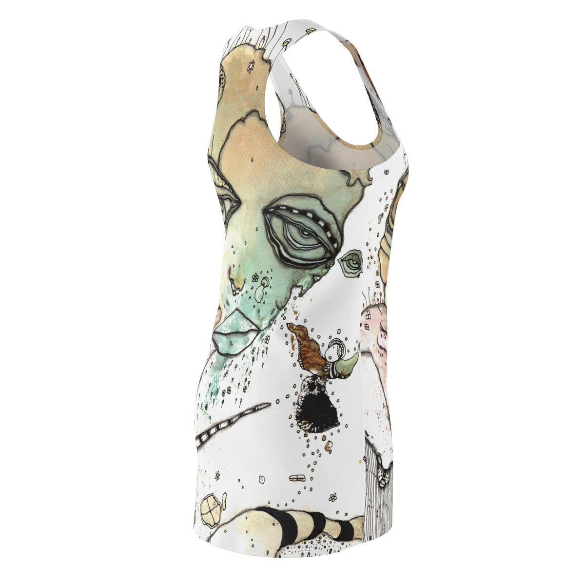 &quot;Found You&quot; Fun Original Watercolor Art Racerback Mini Dress