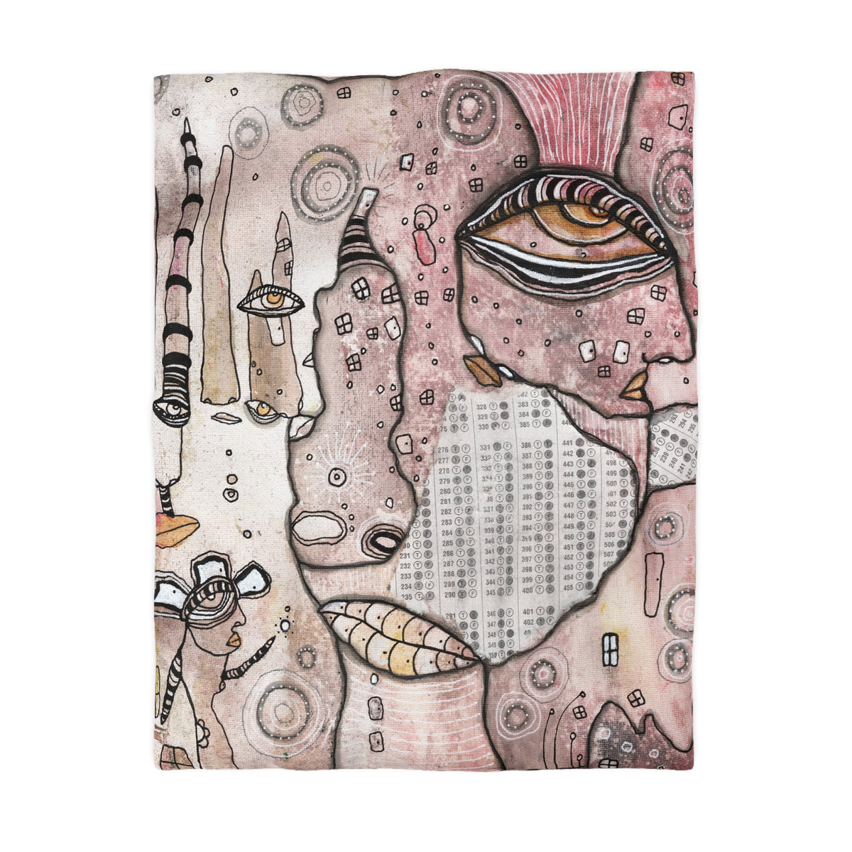 Duvet Cover 'Scantron Collage' — zipper closure detail