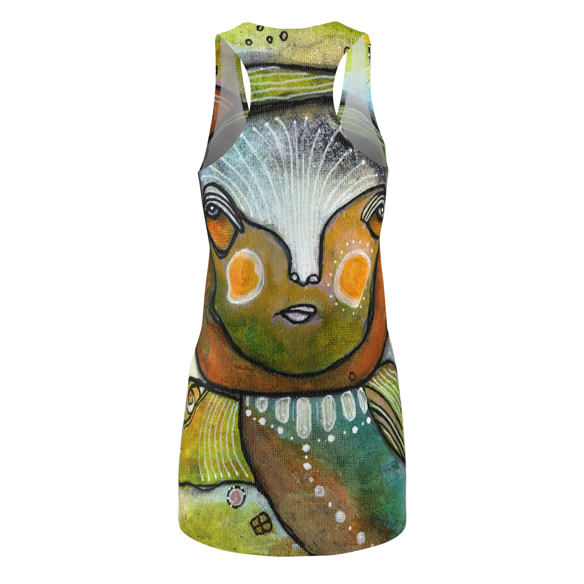 Fun Colorful Dress Racerback Mini Tank Sexy Above the Knee Unique Original Art Womens Clothing Artsy Designer Fashion