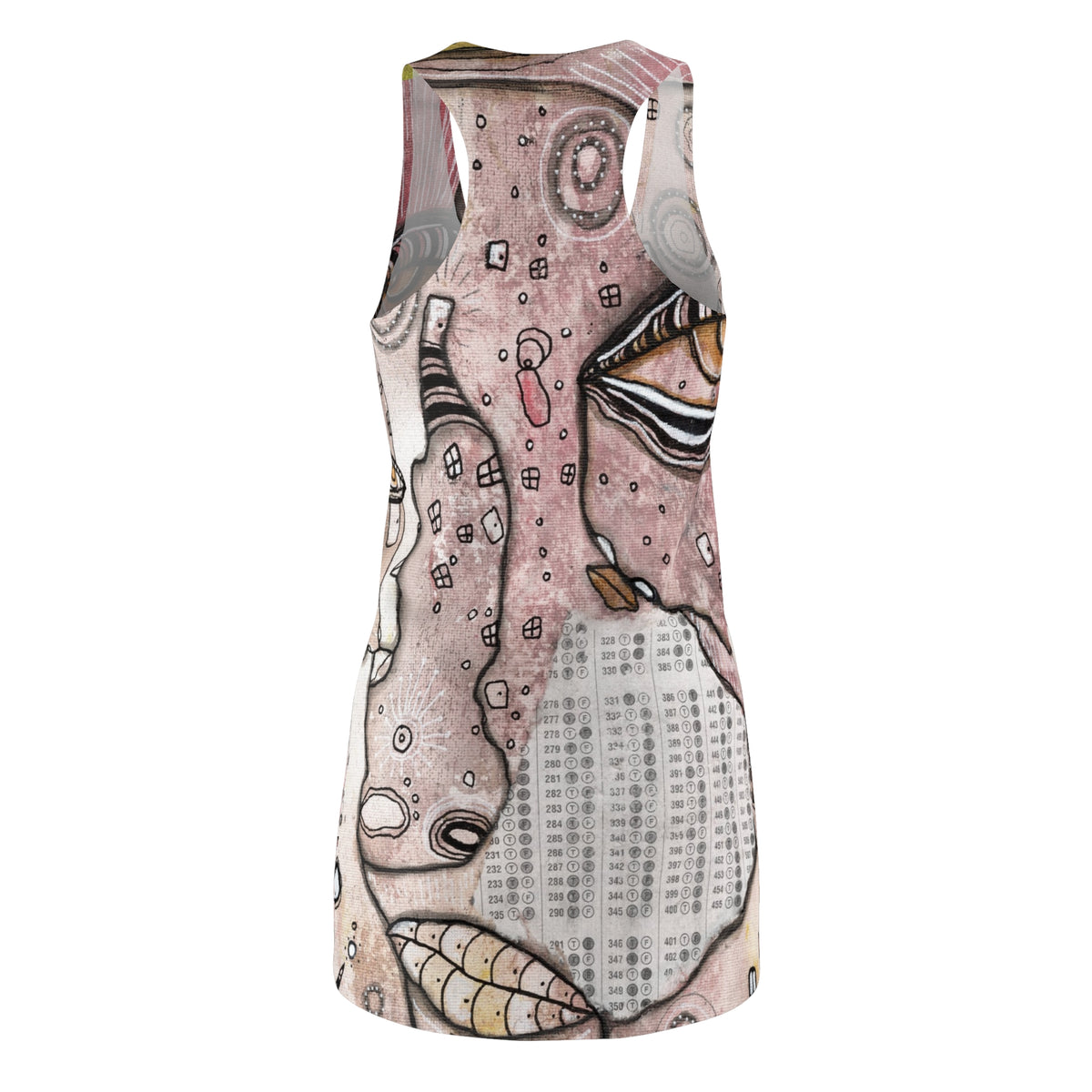 Crazy Art Dress Racerback Mini Tank Sexy Above the Knee Unique Original Artwork Womens Clothing Artsy Designer Fashion