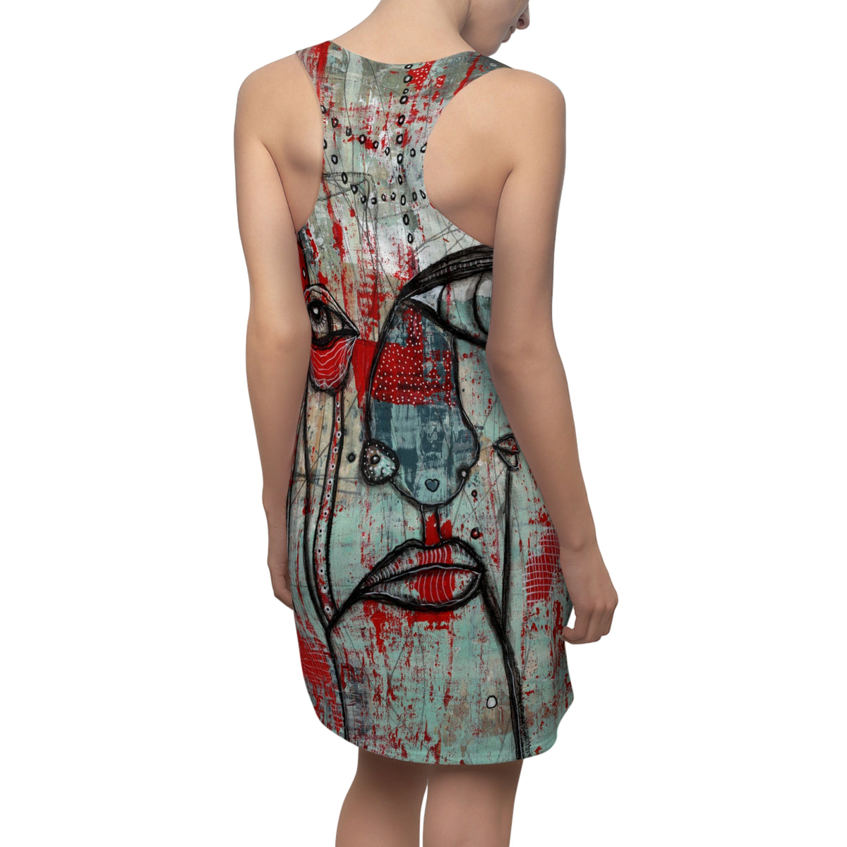 &quot;Her Close-Up&quot; Dark Goth Rocker Maximalist Fashion Racerback Mini Dress