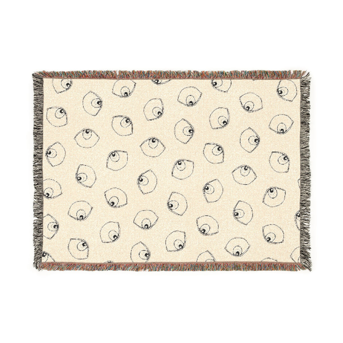 Woven Blanket with Abstract Eye Pattern for Living Room Sofa, Couch Throws, Bed Covers. Soft snuggles