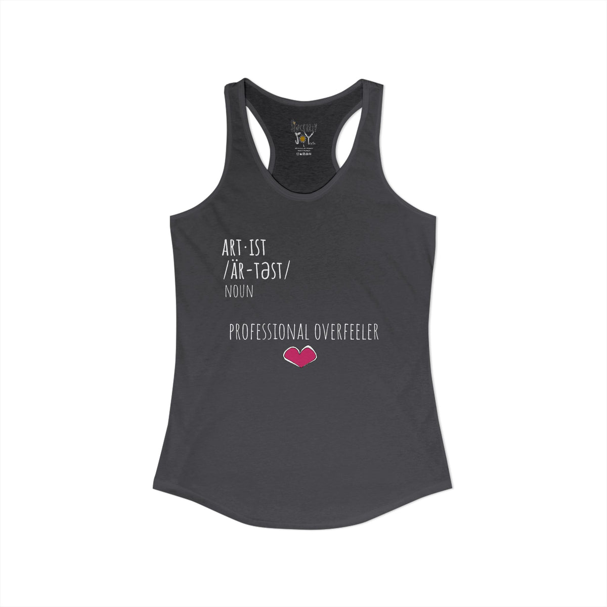 Crying Is Part of the Process racerback tank top by C.Cambrea, folded product display