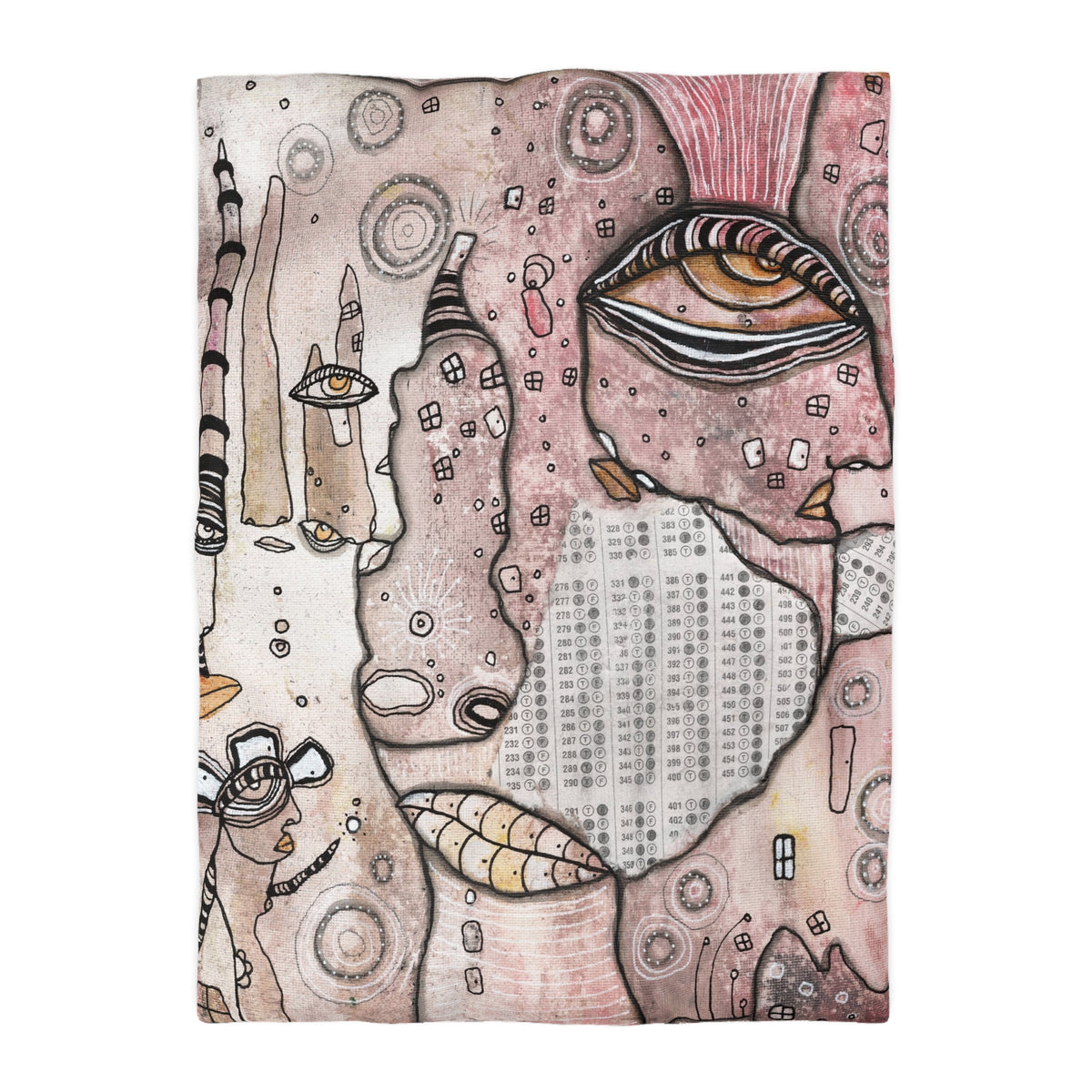 Duvet Cover 'Scantron Collage' — styled bedroom photo