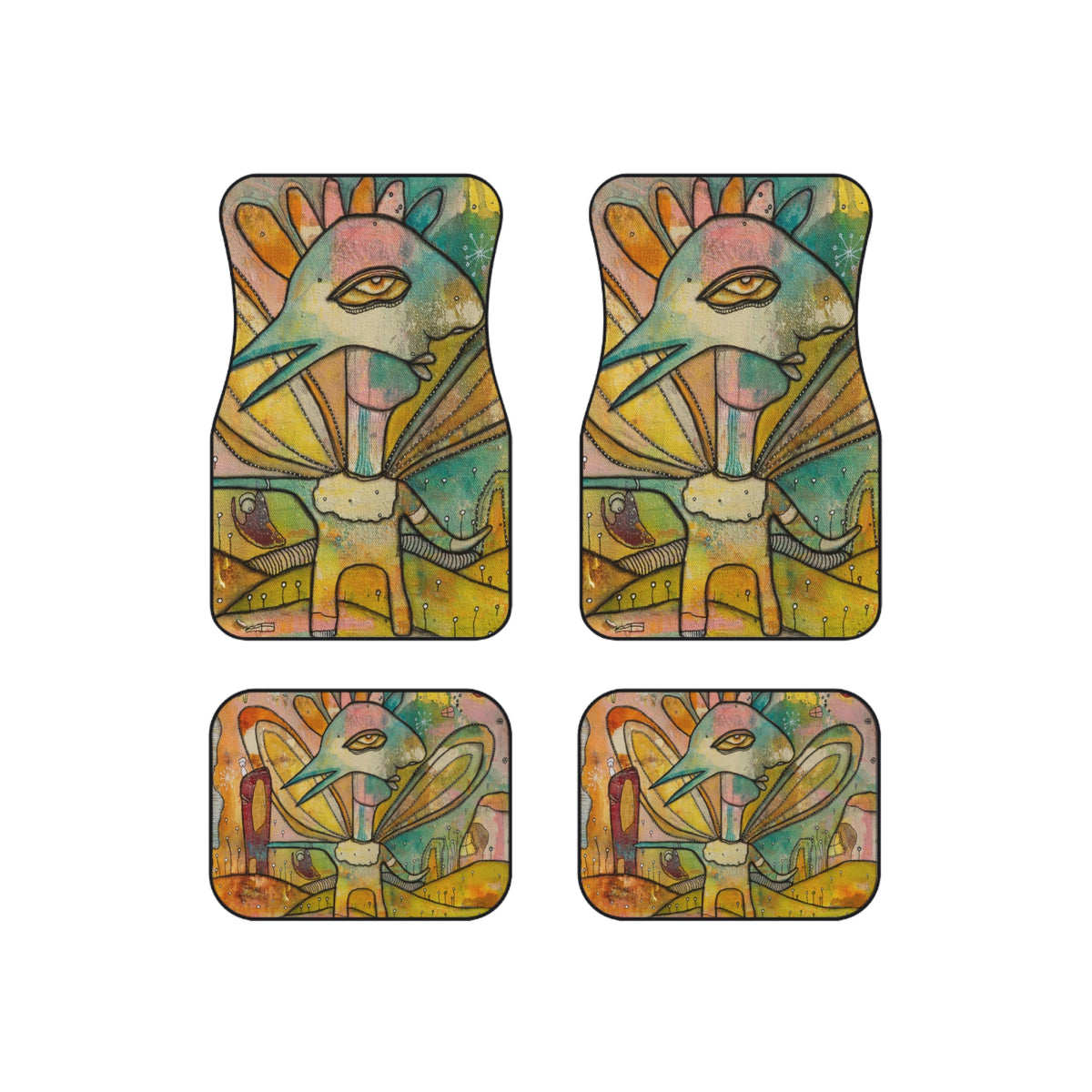 Birdman&#39;s Option Original Artwork Set of 4 Car Mats