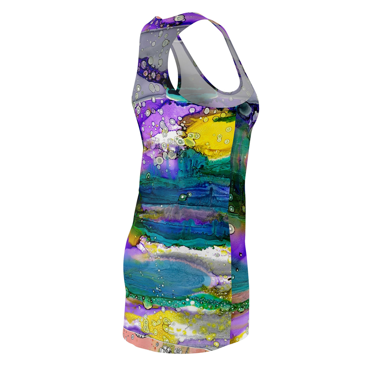 Colorful Dress Racerback Mini Tank Sexy Above the Knee Unique Original Art Womens Clothing Artsy Designer Fashion