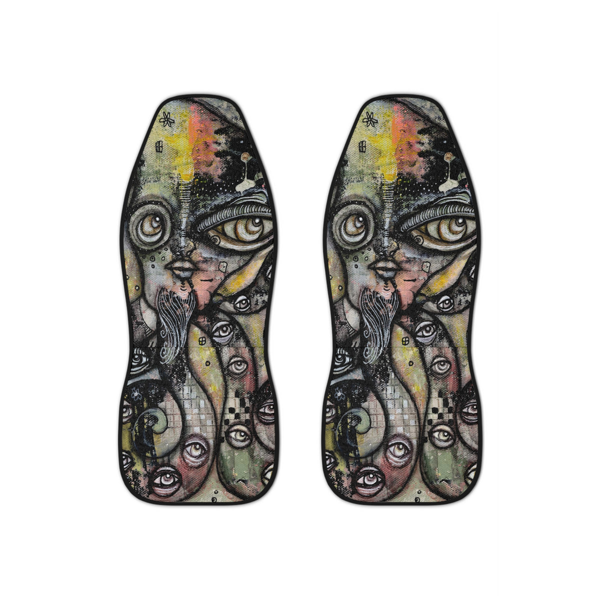 &quot;Octopus Queen&quot; Big Eyes Octopi Artwork on Car SUV Vehicle Seat Covers