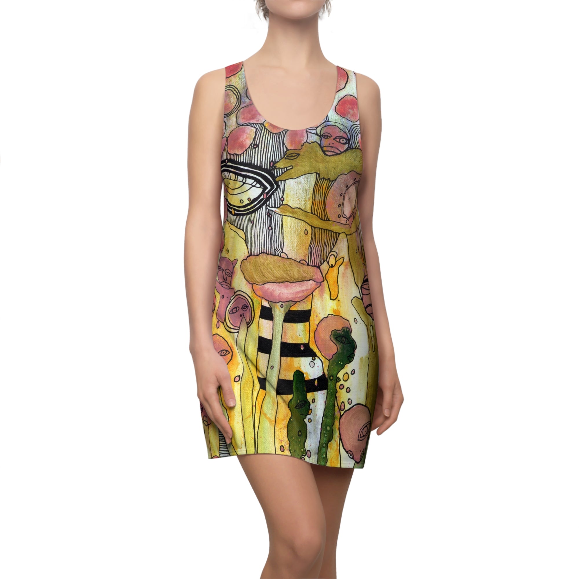 "Bugged Out" Racerback Dress Trippy Maximalist Fashion