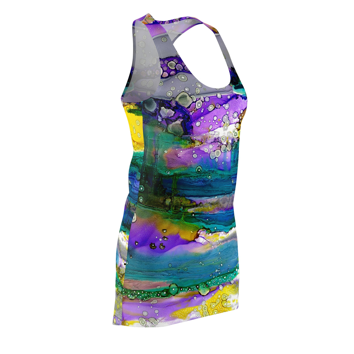 Colorful Dress Racerback Mini Tank Sexy Above the Knee Unique Original Art Womens Clothing Artsy Designer Fashion