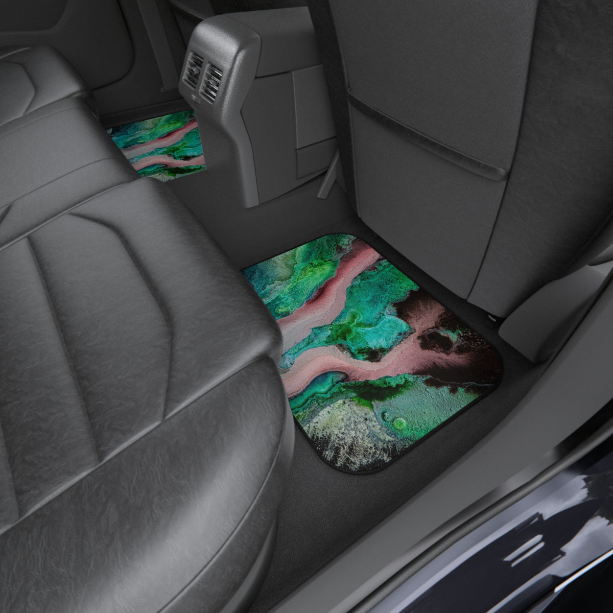 Colorful Car Mats Set of 4 Abstract Watercolor Art Car Mat
