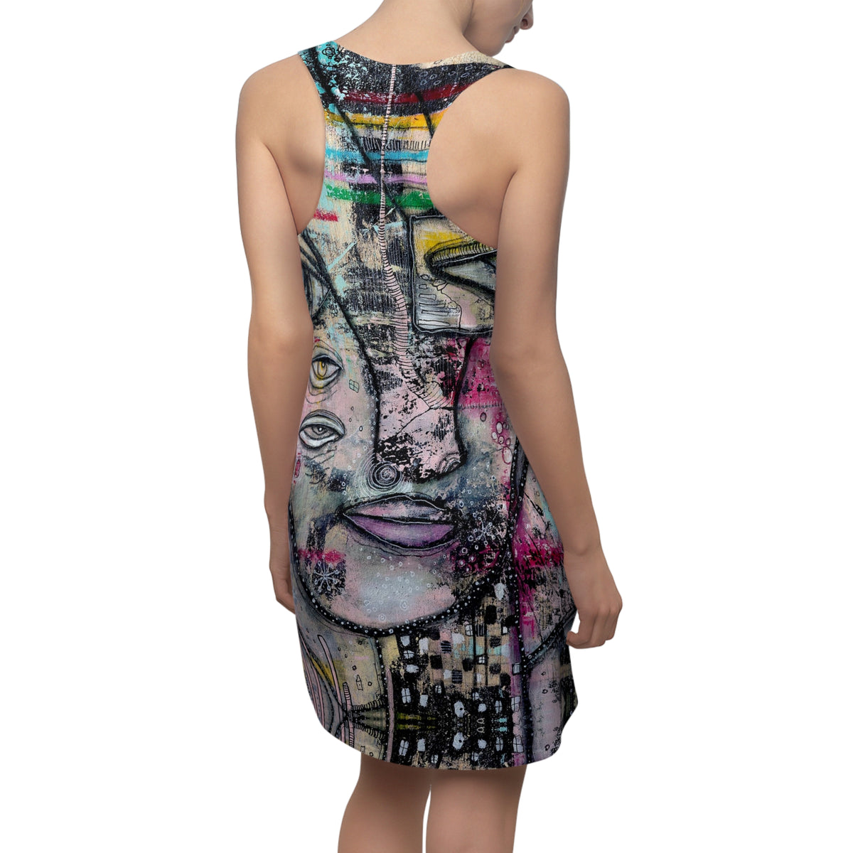 &quot;I can hear you&quot; Original Art Goth Maximalist Fashion Racerback Dress
