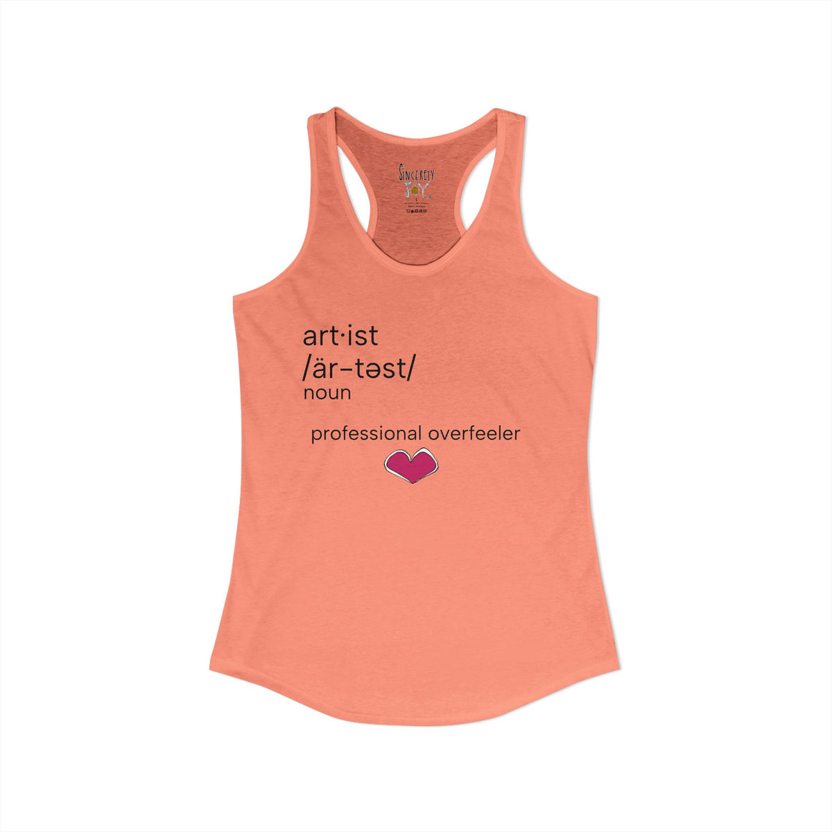 Crying Is Part of the Process racerback tank top by C.Cambrea, size and fit reference chart