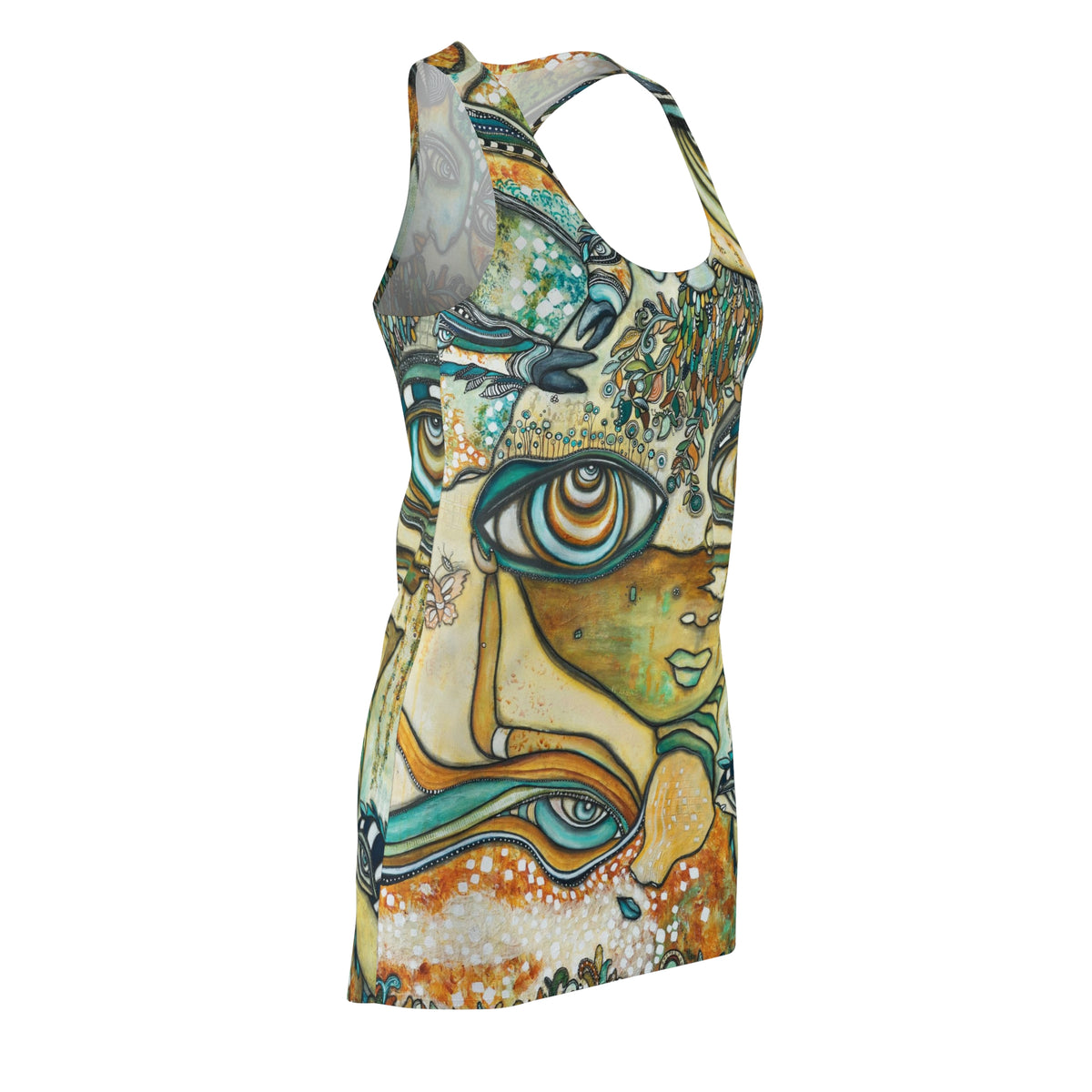 &quot;Love Bird Garden&quot; Mini Boho Racerback Dress Unique Bohemian Fashion