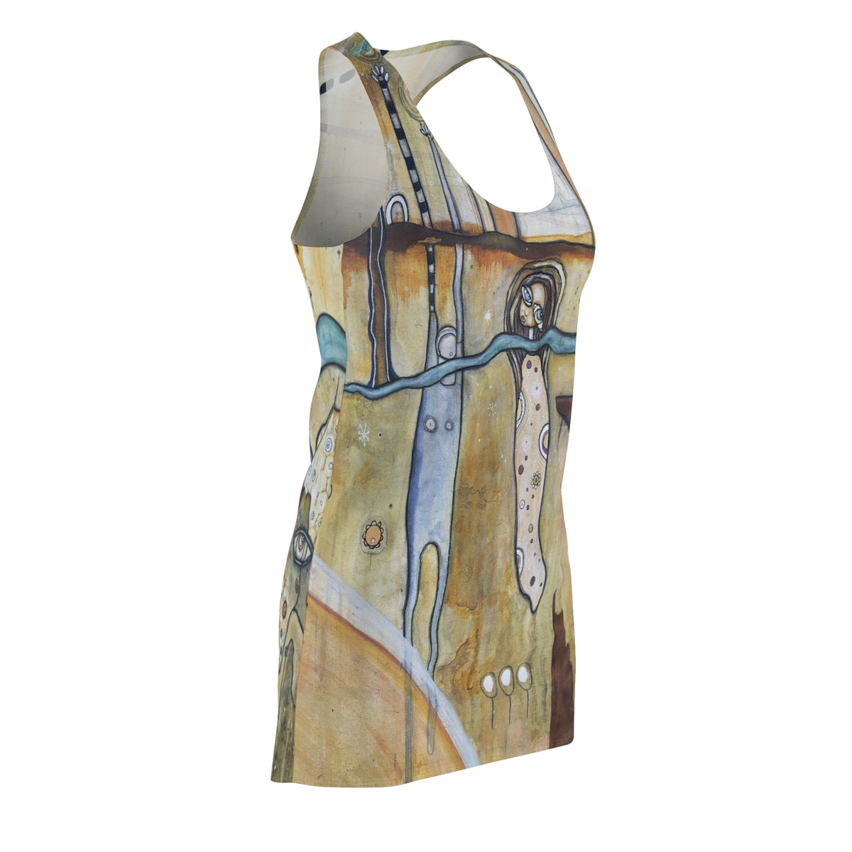 &quot;The Portal&quot; Neutral Maximalist Mini Racerback Above the Knee Tank Dress