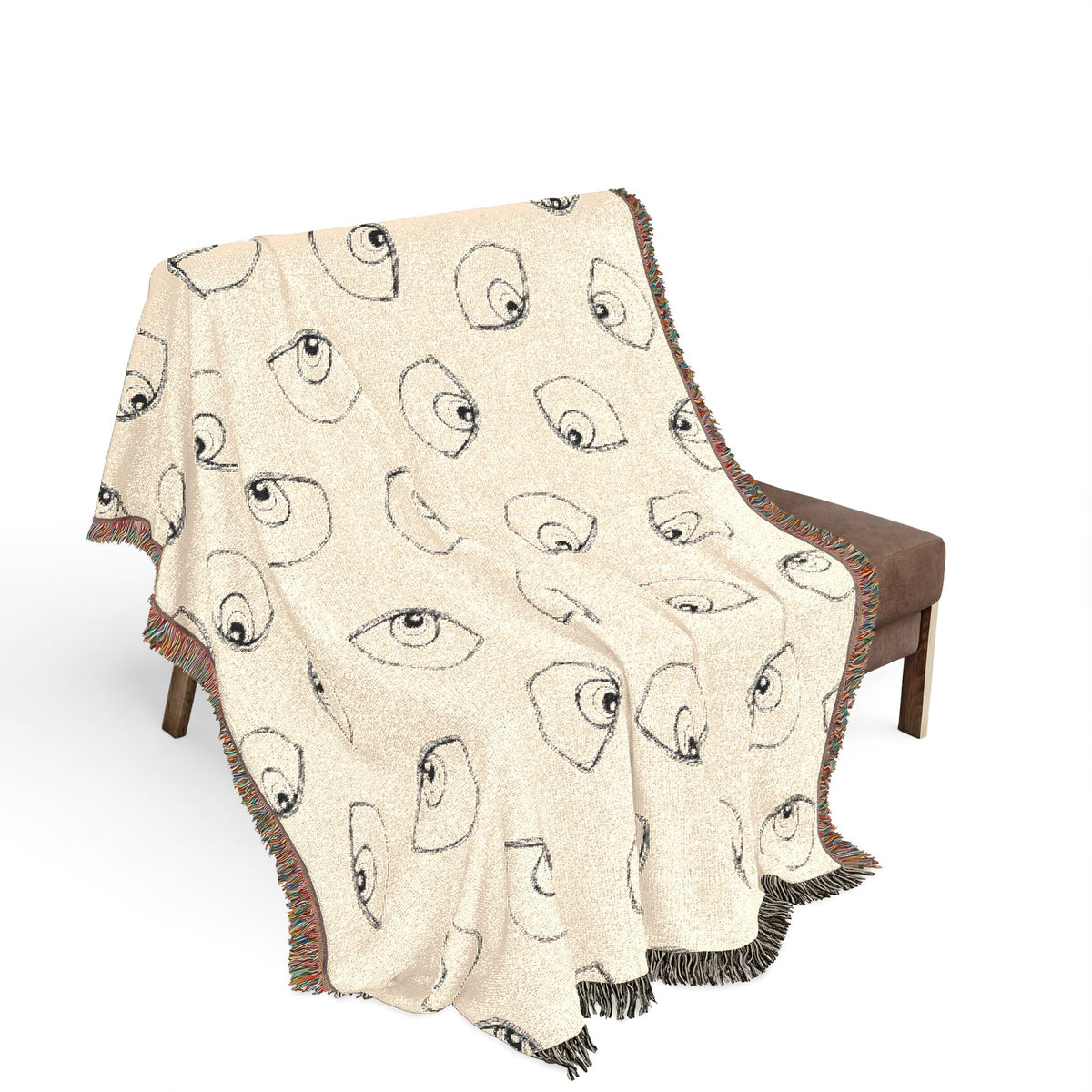 Woven Blanket with Abstract Eye Pattern for Living Room Sofa, Couch Throws, Bed Covers. Soft snuggles