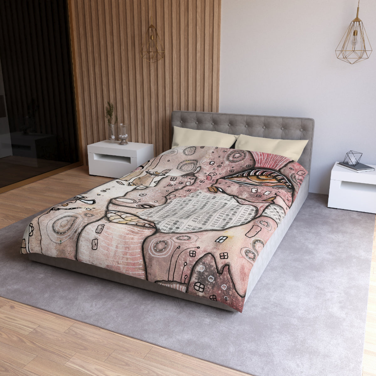 Duvet Cover 'Scantron Collage' — close-up of fabric texture